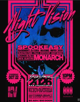 Artwork for Night Vision: Spookeasy with DJ Cira, Maxime, Mipsy 3000, DJ M3